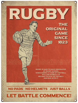 Rugby The original game since 1823 metal sign