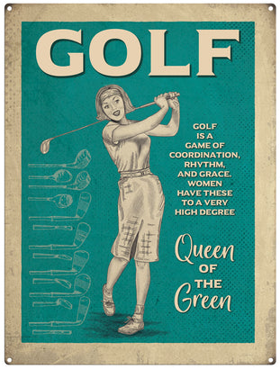 Golf Queen of the Green metal sign