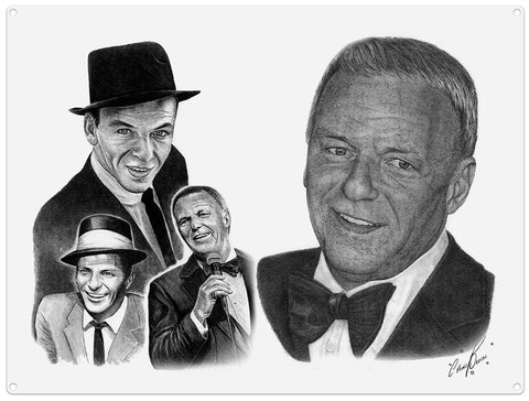 Frank Sinatra illustrations by Chris Burns metal sign