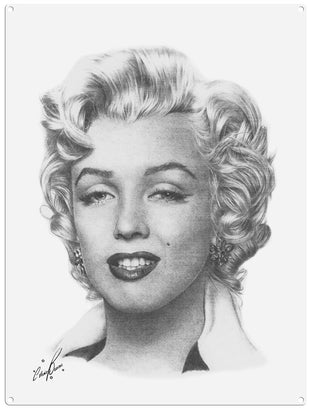 Marilyn Monroe illustration by Chris Burns metal sign