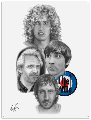 The Who illustration by Chris Burns metal sign