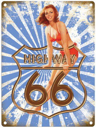 Highway 66 metal sign