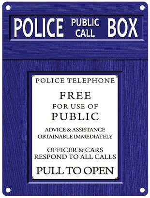 Police Public Call Box metal sign