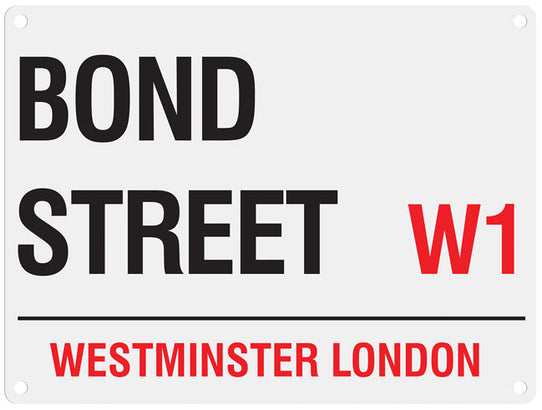 Bond Street W1 London metal street sign