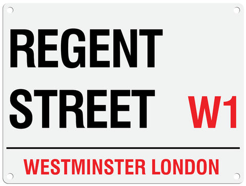 Regent Street W1 London street sign