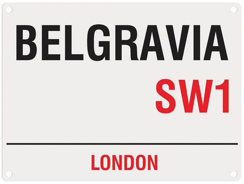 Belgravia SW1 London metal street sign