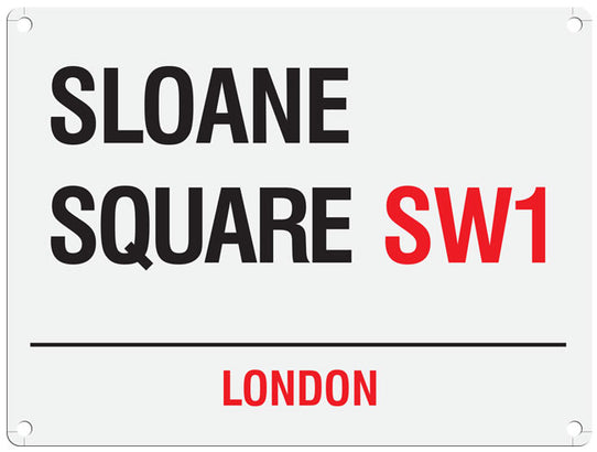 Sloane Square SW1 London metal street sign