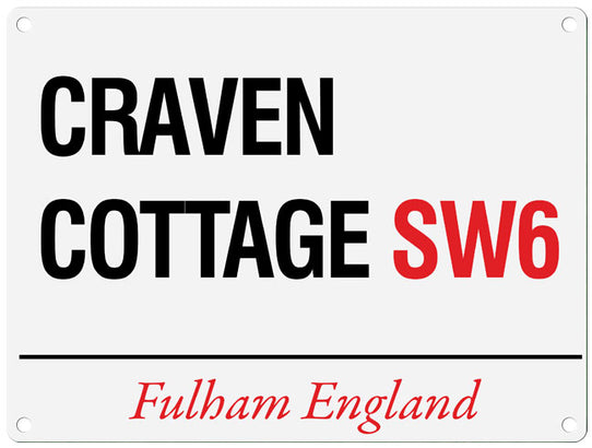 Craven Cottage London metal street sign