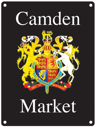 Camden Market coat of arms metal sign