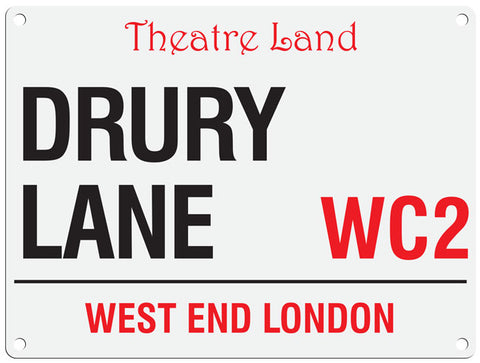 Drury Lane London metal street sign