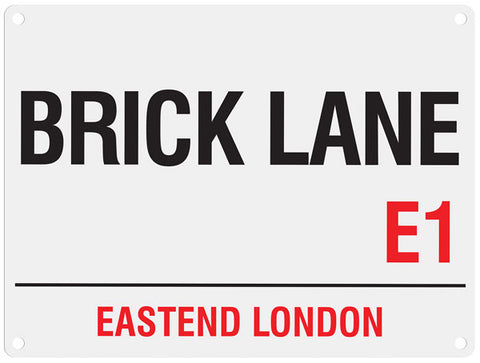 Brick Lane E1 London metal street sign