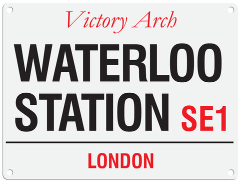 Waterloo Station SE1 London metal street sign