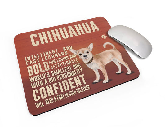 Chihuahua Dog characteristics mouse mat.