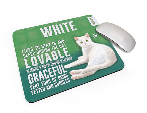 White Cat characteristics mouse mat.