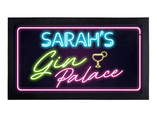 Gin Palace neon look Personalised Bar Runner