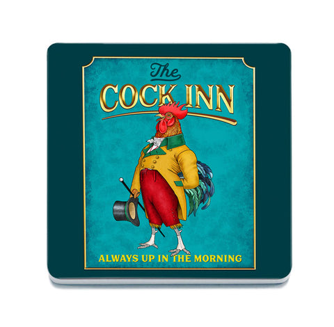 The Cock Inn. Always up in the morning metal sign