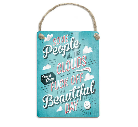 Some people are like clouds metal fridge magnet