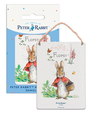 Peter Rabbit Flopsy Bunny with basket of blackberries metal sign