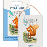 Beatrix Potter Peter Rabbit Squirrel Nutkin metal dangler sign
