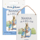 Beatrix Potter Peter Rabbit Nanna in a million metal dangler sign