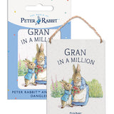 Beatrix Potter Peter Rabbit Gran in a million metal dangler sign