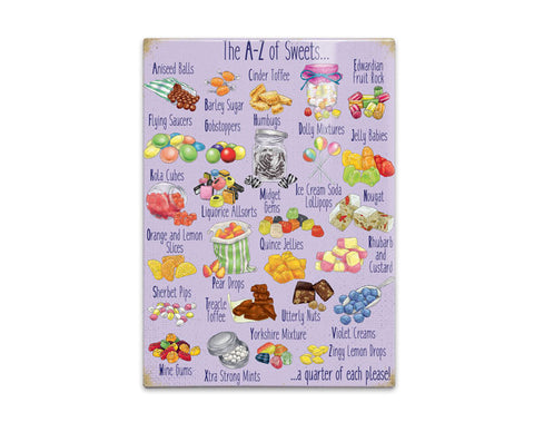 The A-Z of Sweets fridge magnet