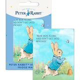 Beatrix Potter Peter Rabbit now run along fridge magnet