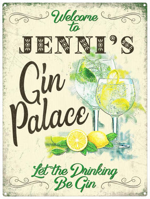 Personalised Gin Palace metal sign