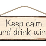 Wooden Sign - Keep calm and drink wine