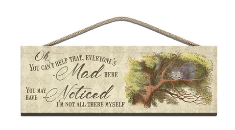Alice Wooden Sign Cheshire Cat